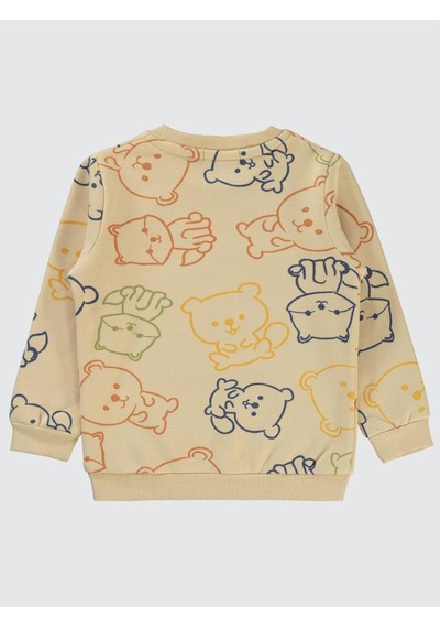 Civil Boys Ayıcık Baskılı 2-5 Yaş Sweatshirt Bej