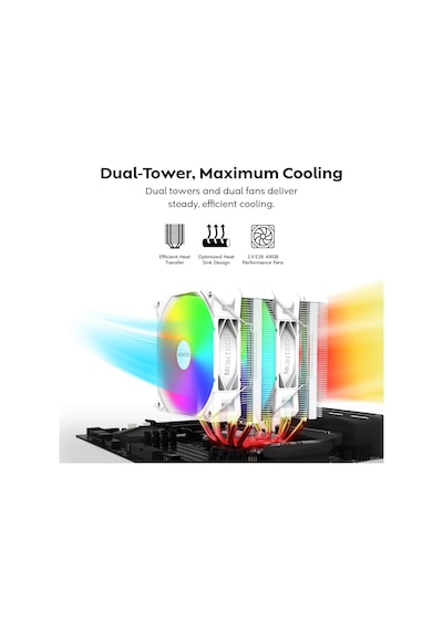 Tr Nx600 Argb 6 Isı Borulu Ve Premium Üst Kapaklı Çift Kule Cpu Hava Soğutucu 28mm E28 Argb Premium Fan Lehimli Diğer