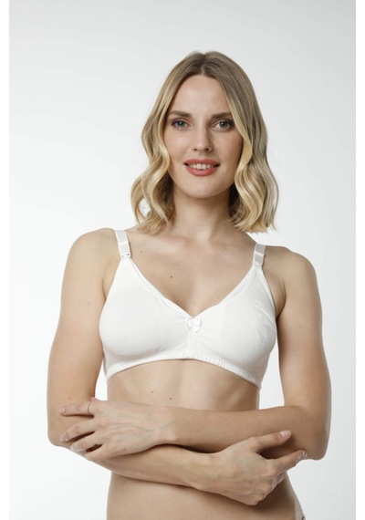 Hmd Underwear Kadın %100 Pamuk Ekru Emzirme Sütyeni & Rahat Doku Hmd6010 Ekru