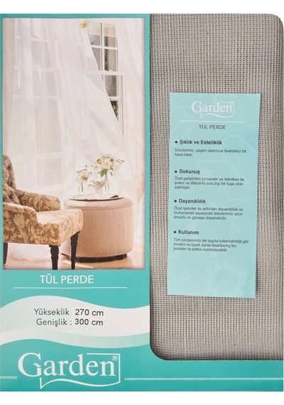 Gardenn Matilda Tül Perde - Gri - 300x270 Cm Diğer