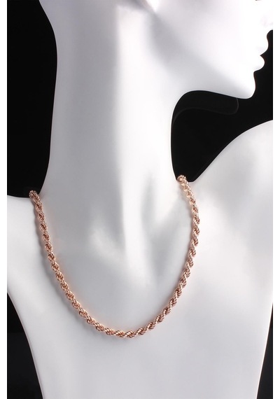 Omar Silver Unisex Halat Rose Gümüş Zincir 5 Mm Elmas Kesim Gümüş