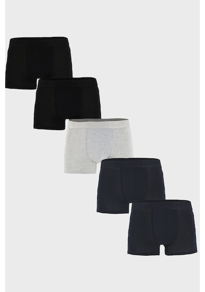 Buratti Yumuşak Dokulu Nefes Alabilen Rahat Pamuklu 5' Li Boxer Erkek Boxer 701001 Siyah-lacivert-gri