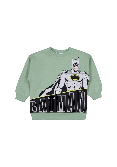 Batman Baskılı 2-5 Yaş Sweatshirt - Yeşil Soft Yeşil