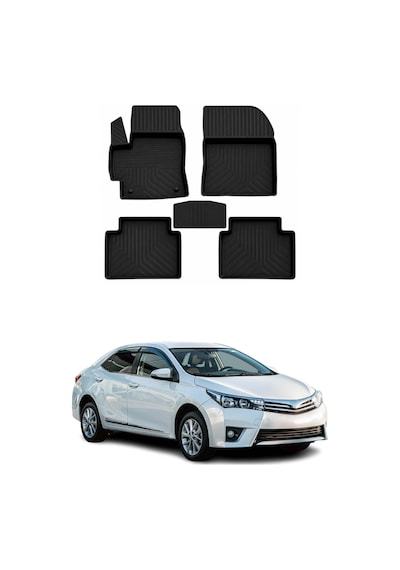 Toyota Corolla 11 2013-2018 Uyumlu 4d Havuzlu Paspas Kauçuk Siyah 5 Parça