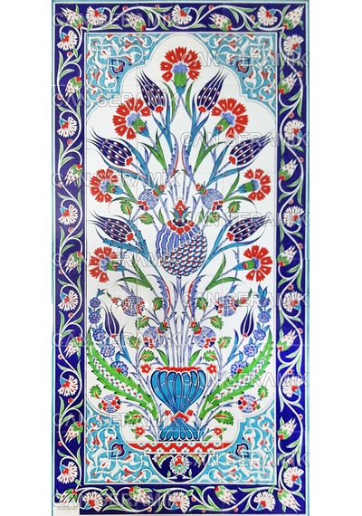 Can Seramik - 60x120 CM El Dekoru İznik Çini Pano