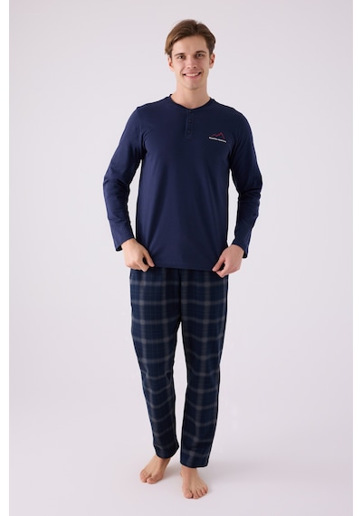 Arnetta 3152 Uzun Kol Erkek Pijama Takımı Lacivert V1 Lacivert