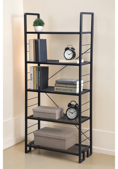 Dekoratif Siyah Metal Kitaplık 5 Raflı Çok Amaçlı Stand Salon Ve Çalışma Odası Düzenleyici Çok Renkli Dekoratif Siyah Metal Kitaplık 5 Raflı Çok Amaçlı Stand Salon Ve Çalışma Odası Düzenleyici Çok Renkli