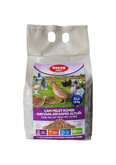 Bonny Nice Organik Kümes Hayvanları Kafes Altlığı 1.8KG 3 L x 2