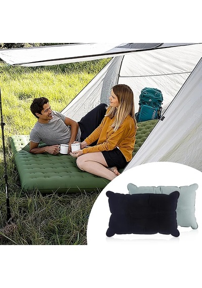 Ers- Şişme Kamp Ve Yolculuk Yastığı - Ergonomik - Kadife Yüzey