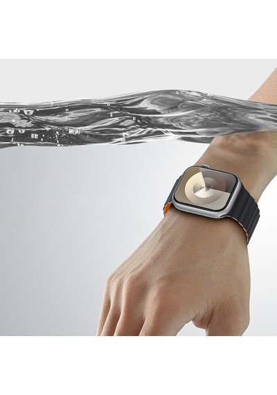Watch 38mm Benks Magnetik Tak Çıkar Silikon Strap Kayış Siyah - Turuncu
