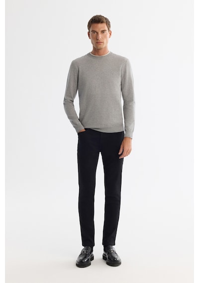 Avva Erkek Gri Viskon Bisiklet Yaka Triko Regular Fit Kazak B005132