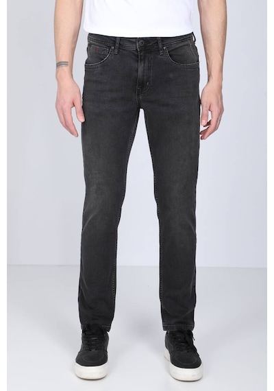 Erkek Siyah Düz Kesim Jean Pantolon