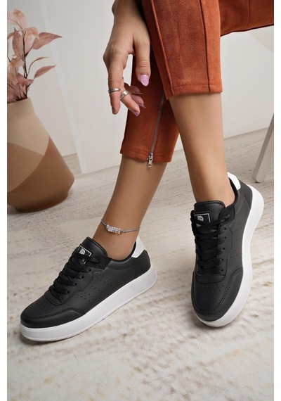 Nesilshoes Darkstep 158 Siyah Beyaz Unisex Sneakers Siyah&beyaz