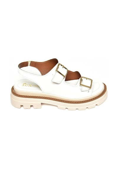 Fox Shoess437302209 Beyaz Kalın Tabanlı Kadın Sandalet Beyaz