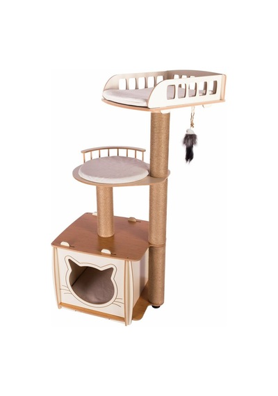Pati Homes Lâl Katlı Yataklı Kedi Tırmalama Evi XL 45 x 55 x 121 CM