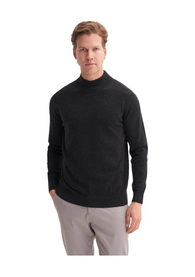 Cazador Slim Fit Courspoun Premium Yarım Balıkçı Kazak Siyah