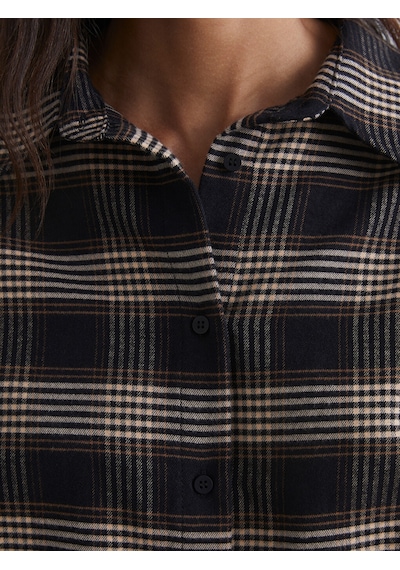 Lcw Vision Siyah Ekose Oversize Kadın Gömlek