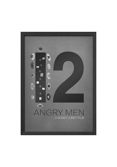 12 Angry Men Siyah Ahşap Çerçeveli Poster, Dekoratif Film Duvar Tablosu