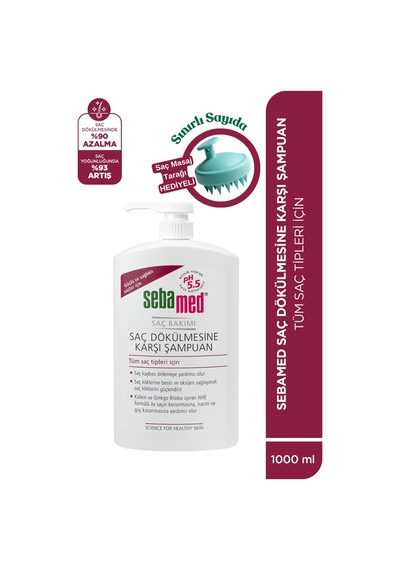 Sebamed Güçlendirici Etkili Dökülme Karşıtı Şampuan 1 L + Silikon Tarak