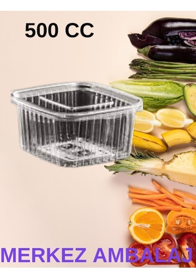 Plastik Sızdırmaz Kap 500 Gr Cc Kullan At Tek Kullanımlık Plastik Kapaklı Kase 100 Adet