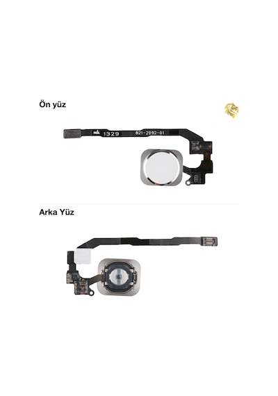 iPhone Uyumlu 5s Home Tuşu - Gümüş / Silver Orta Tuş Butonu Parmak İzi Butonu Açma-kapama Butonu