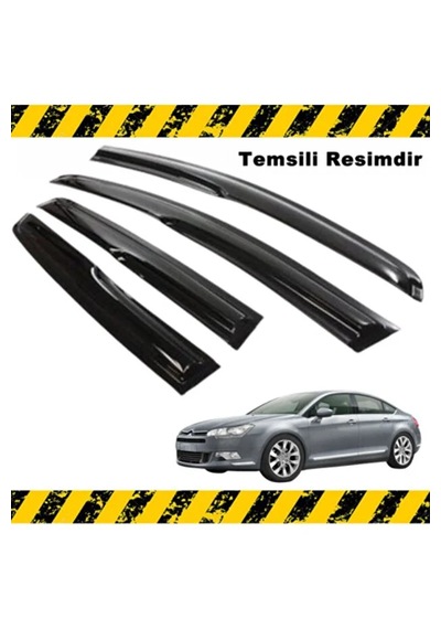 Citroen C5 2008 - 2015 Parlak Siyah Mügen Cam Rüzgarlığı Citroen C5 Tüm Kasalar 4 Lü Set Rüzgarlık