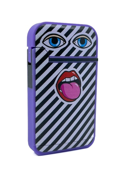 Zengaz Cool Tasarım Jet Alev Çakmak - Happy Mouth Mor