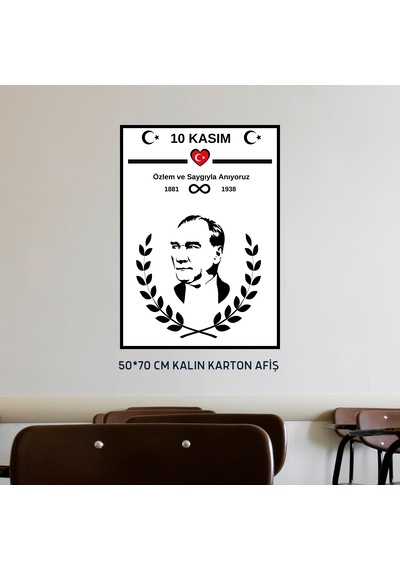 10 Kasım Atatürk Afişi 50x70 Cm Bristol Baskı 02