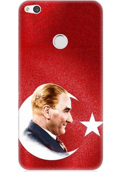 Huawei P9 Lite 2017 Uyumlu Bayrak Ve Mustafa Kemal Atatürk Desenli Silikon Kılıf