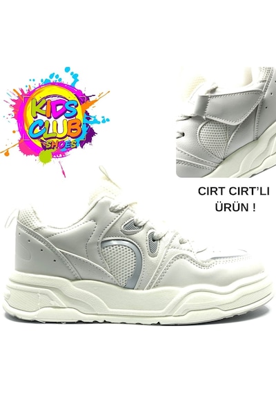 Cool Jacop Bağcık Görünümlü Cırt Cırtlı Sneaker Ortopedik Çocuk Spor Ayakkabı Beyaz