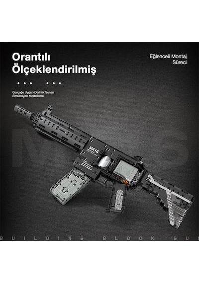Reobrix 77004 M416 Assault Rifle Motorlu Yaratıcı Yapı Blok Seti Building Blocks - 1101 Parça