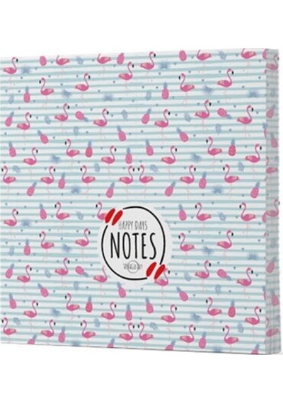 Flamingo 4 Çizgisiz Defter Yan Baskılı Siyah