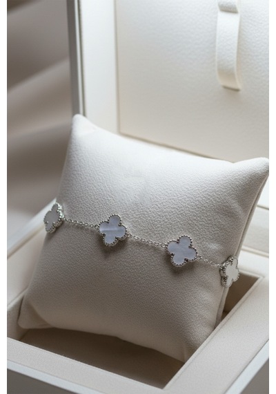 Taşlı Royal Pearl Petal Model Kadın Çelik Bileklik Diğer