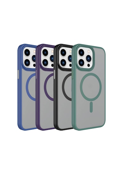 Apple iPhone 15 Pro Uyumlu Mat Arka Yüzey Wireless Şarj Özellikli Flet Magsafe Kıl Yeşil Yeşil
