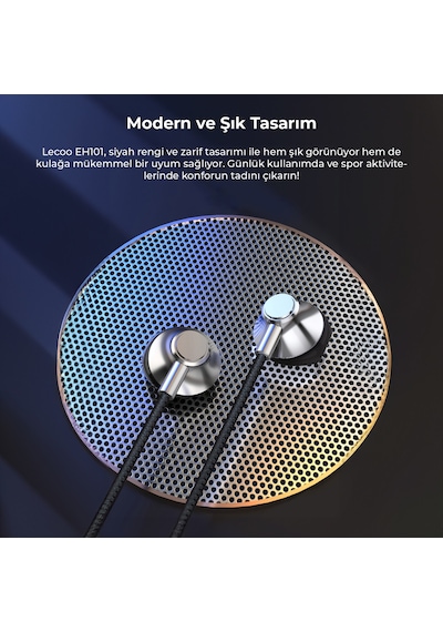Lecoo EH101 Kablolu 3.5 MM Jacklı Kulak İçi Mikrofonlu Kulaklık