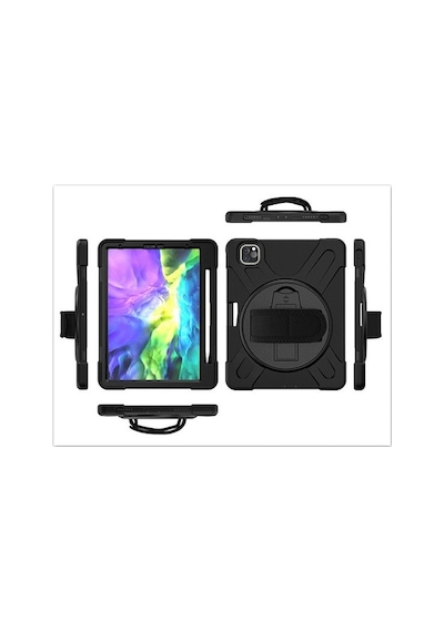Apple Uyumlu iPad Air 4. Nesil 10.9 Kılıf Shockproof 3 Katmanlı Standlı Zırh (322803055)