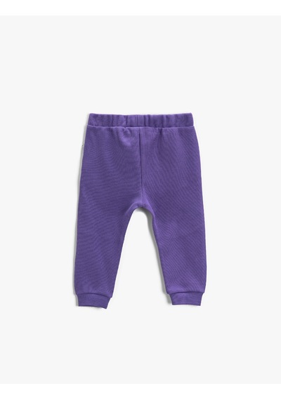 Koton Jogger Eşofman Altı Pamuklu Belden Bağlamalı Mor 2kmb48848tk