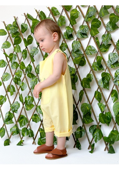 Miababy Nakışlı Yazlık Efil Tulum sarı