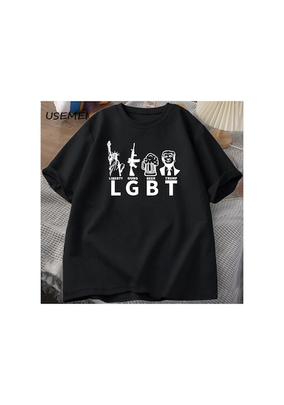 Tarzsokak " Liberty Beer Trump T-shirt Keep America Great Maga Tshirts Casual Cotton Short Sleeve G 2966 S