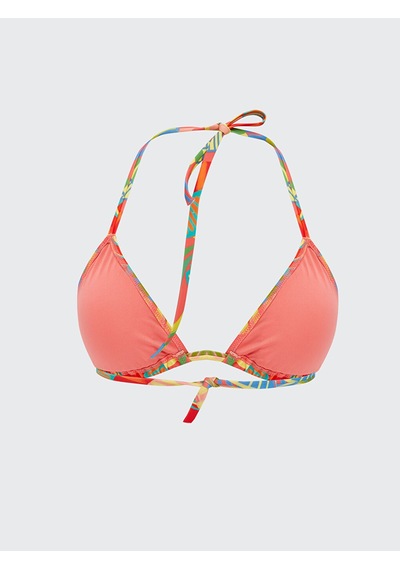 Lcw Dream Mercan Çıkarılabilir Pedli Desenli Kadın Bikini Üst