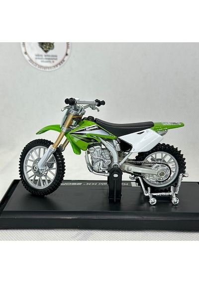 Kawasaki Kx 250f 1:18 Diecast Model Motosiklet Maisto Lisanslı, Metal Gövde, Standlı
