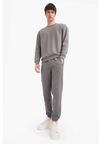 Defacto Slim Fit Dar Kesim Fermuar Cepli Pike Eşofman Altı D5258ax25augr206 Gri