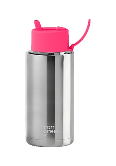 Frank Green Neon Pembe Pipetli Çelik Termos 1L No:121