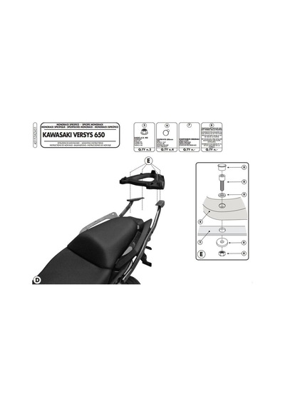Gıvı 451Fz Kawasakı Versys 650 (10-14) Arka Çanta Taşıyıcı (484839242)