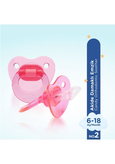 Wee Baby Akide Damaklı Silikon Emzik 6-18 Ay Pembe