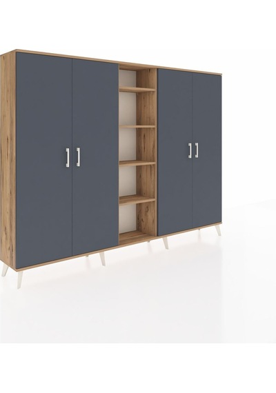 Arges Dolap 12 Raflı 4 Kapaklı 220x30x163 Çam-antrasit/çam Antrasıt/atlas Çam - Atlas Çam Arges Dolap 12 Raflı 4 Kapaklı 220x30x163 Çam-antrasit/çam Antrasıt/atlas Çam - Atlas Çam