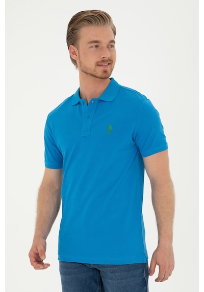 U.S. Polo Assn. Erkek Slim Fit Polo Yaka Saks Basic Tişört 50279613-VR045