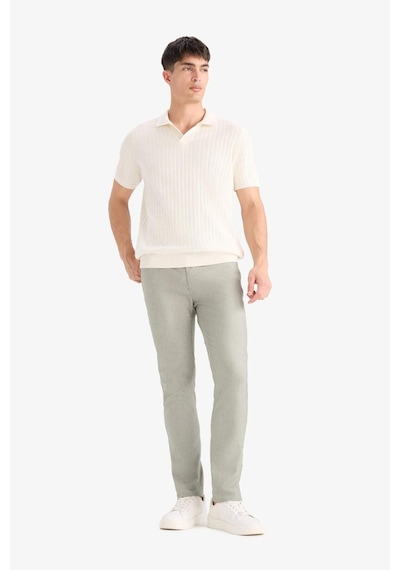 DeFacto Yazlık Chino Kanvas Dokulu Pantolon Slim Fit Dar Kesim Cepli Dar Paça T1055AZ25SPKH120