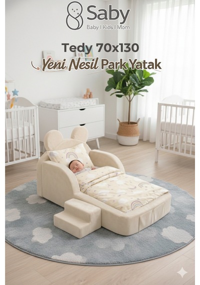 Saby Luxury Tedyy Baza Ve Başlıklı Montessori Full Sünger Yatak Seti - Bej Saby Luxury Tedyy Baza Ve Başlıklı Montessori Full Sünger Yatak Seti - Bej