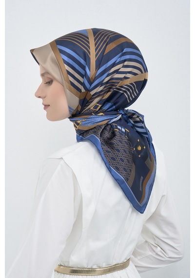Armine Saf İpek Sura Eşarp-2026 İlkbahar-yaz- 952100d Lacivert